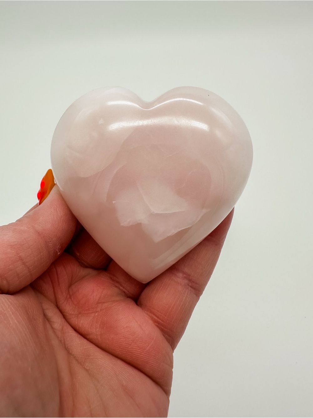 Rose Quartz Heart Massage Stone - Pink Handheld Spa Tool